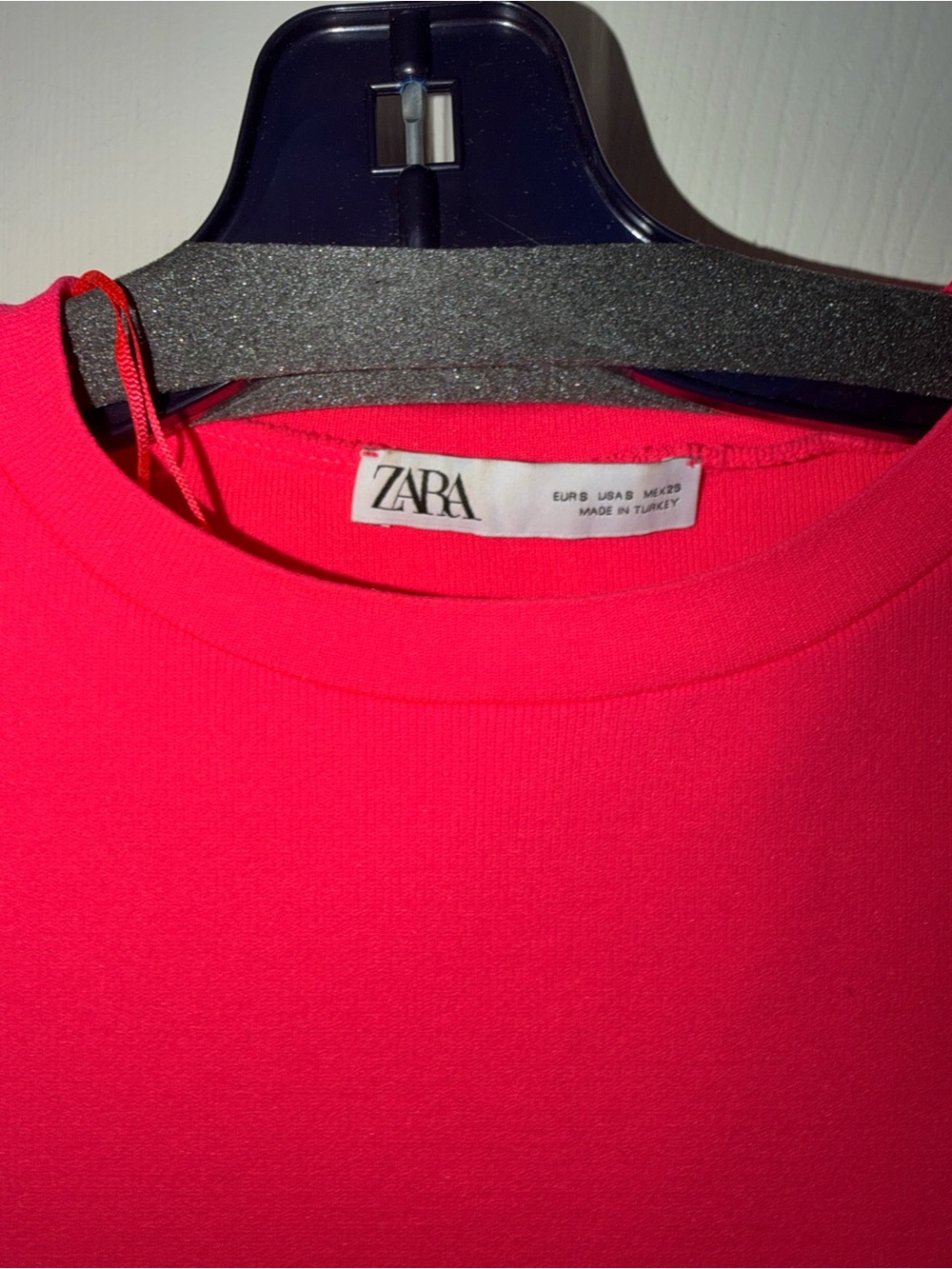 ZARA Hot Pink Short Sleeve Crew Neck Tee
